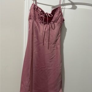 Urban Outfitters Dusty Rose Lace-Trim Slip Dress